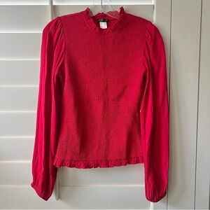 Venus Red Long Sleeve Blouse